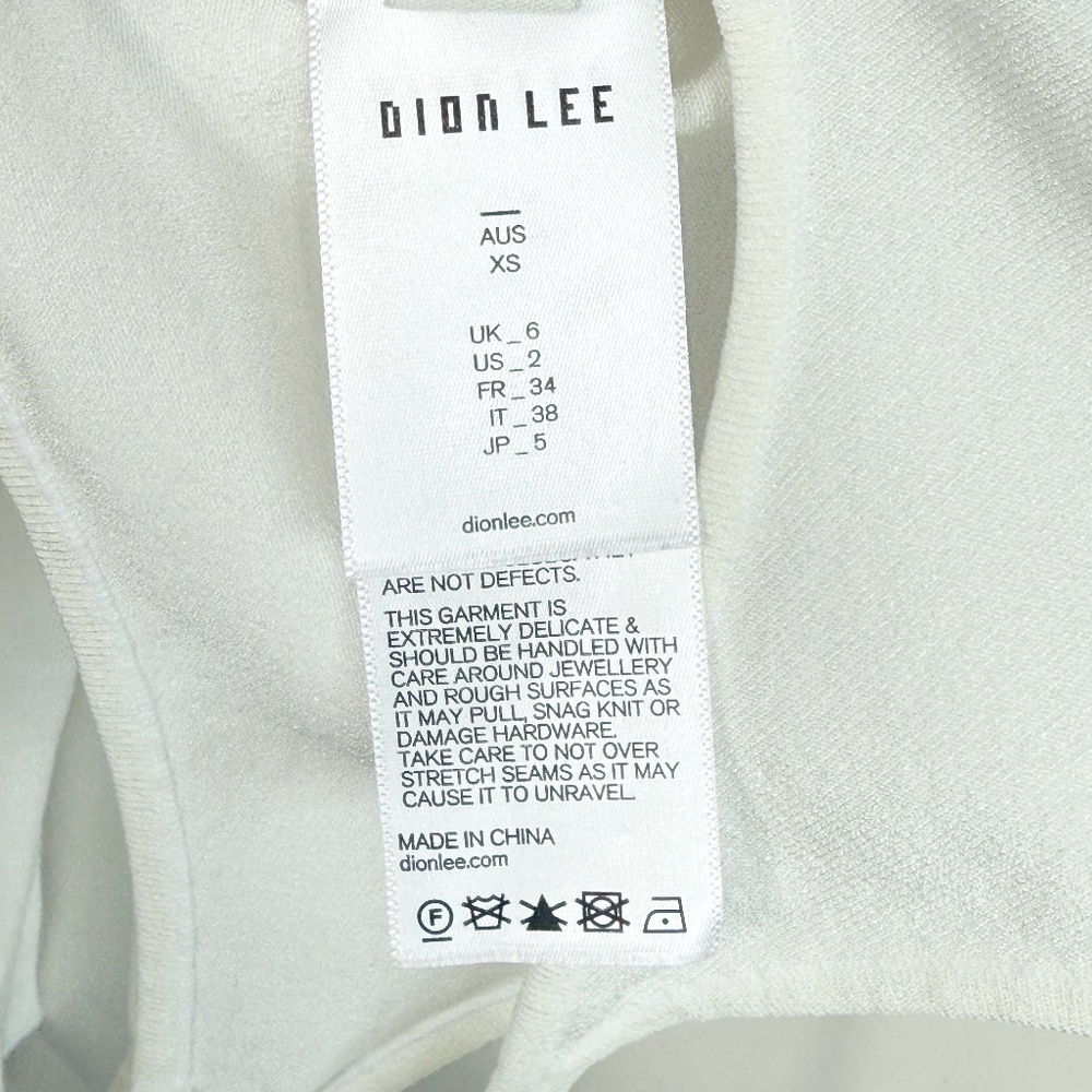 Dion Lee White Viscose Garter Long Sleeve T-Shirt Top NWOT - Picture 7 of 7